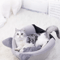 Cute Cat Head Shape SemiEnclosed Warm Cat Bed House 3