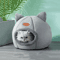 Cute Cat Head Shape SemiEnclosed Warm Cat Bed House 4