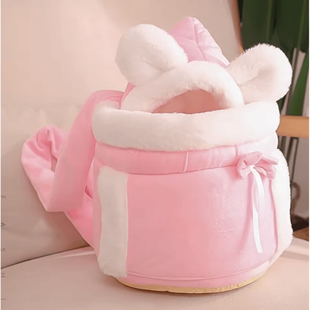 Winter Warm Plush Cat Backpack Carrier For Outdoor Travel 1