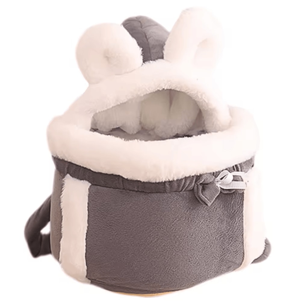 Winter Warm Plush Cat Backpack Carrier For Outdoor Travel 3