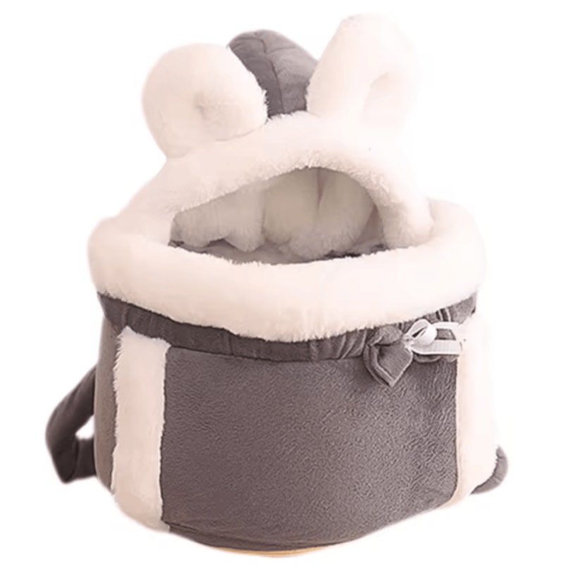 Winter Warm Plush Cat Backpack Carrier For Outdoor Travel 3