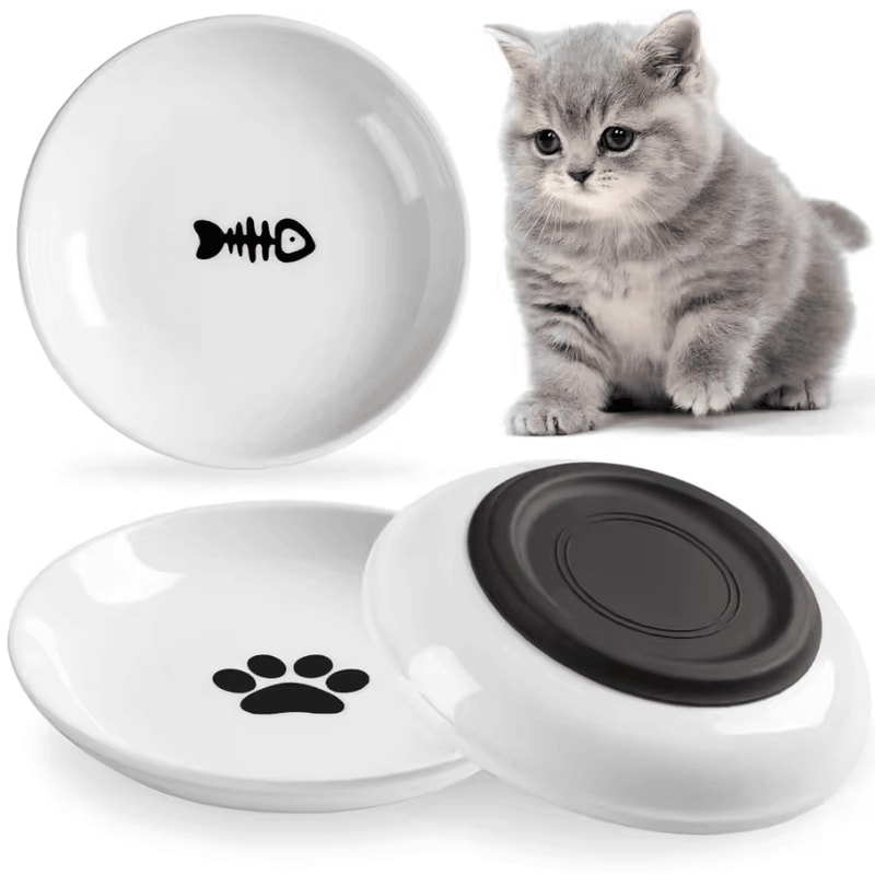 Elevated Ceramic Pet Feeding Bowl With NonSlip Silicone Base 0