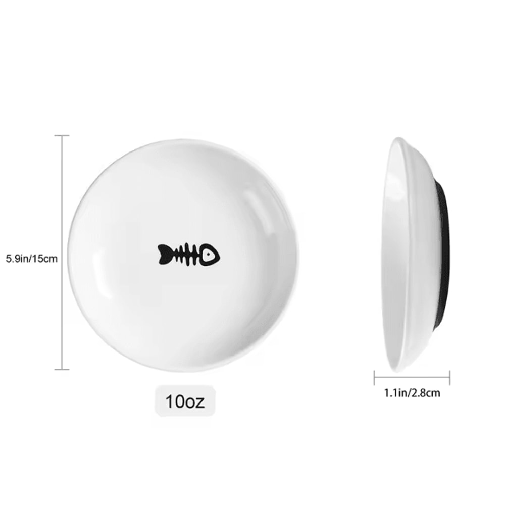 Elevated Ceramic Pet Feeding Bowl With NonSlip Silicone Base 3