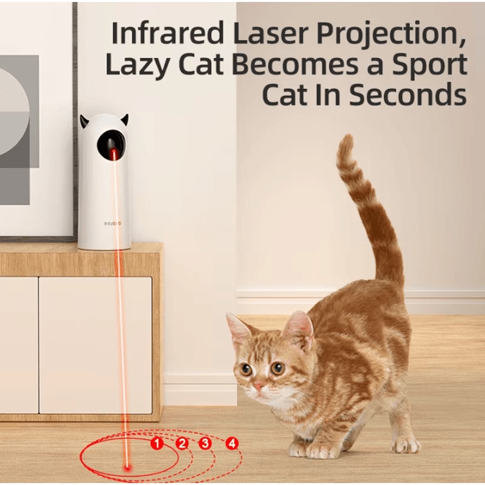 ROJECO Smart LED Laser Cat Toy For Interactive Indoor Play 1