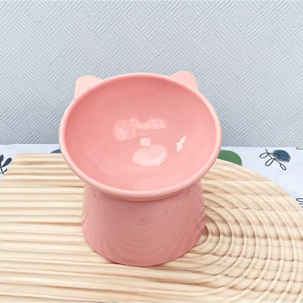 Tilted Elevated Pet Food Bowl With AntiSpill Neck Protection Design 3