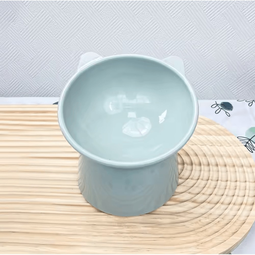 Tilted Elevated Pet Food Bowl With AntiSpill Neck Protection Design 5