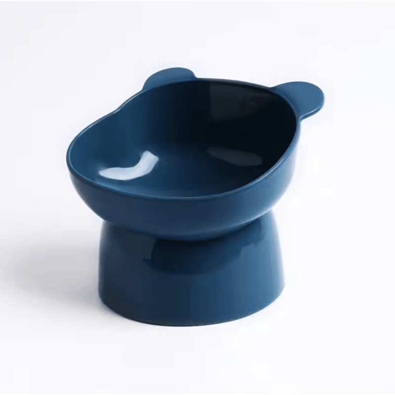 Tilted Elevated Pet Food Bowl With AntiSpill Neck Protection Design 6