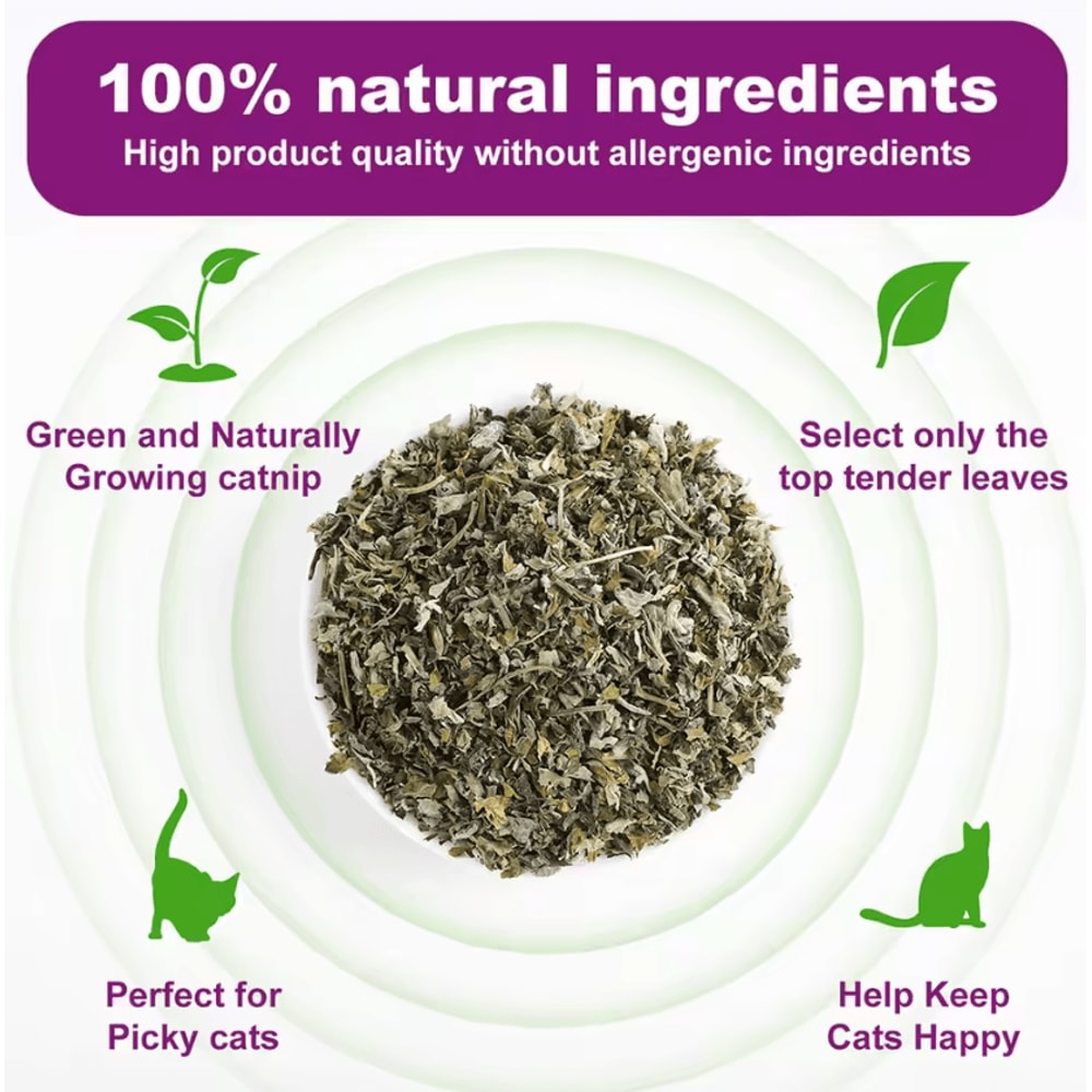 100 Natural Catnip Mint Toy For Cats Kittens Interactive Chew Play Treat 2