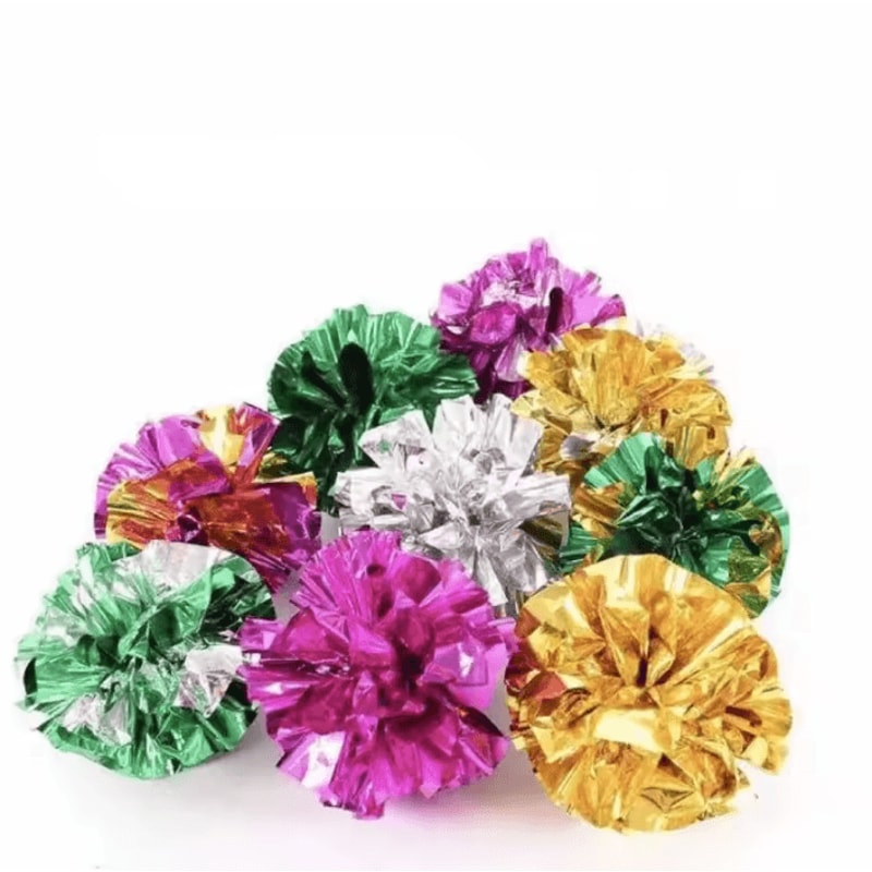 Mylar Crinkle Foil Ball Cat Toys For Interactive Indoor Play 0