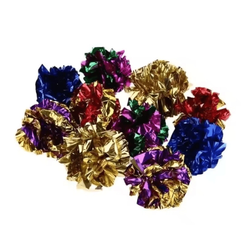 Mylar Crinkle Foil Ball Cat Toys For Interactive Indoor Play 2