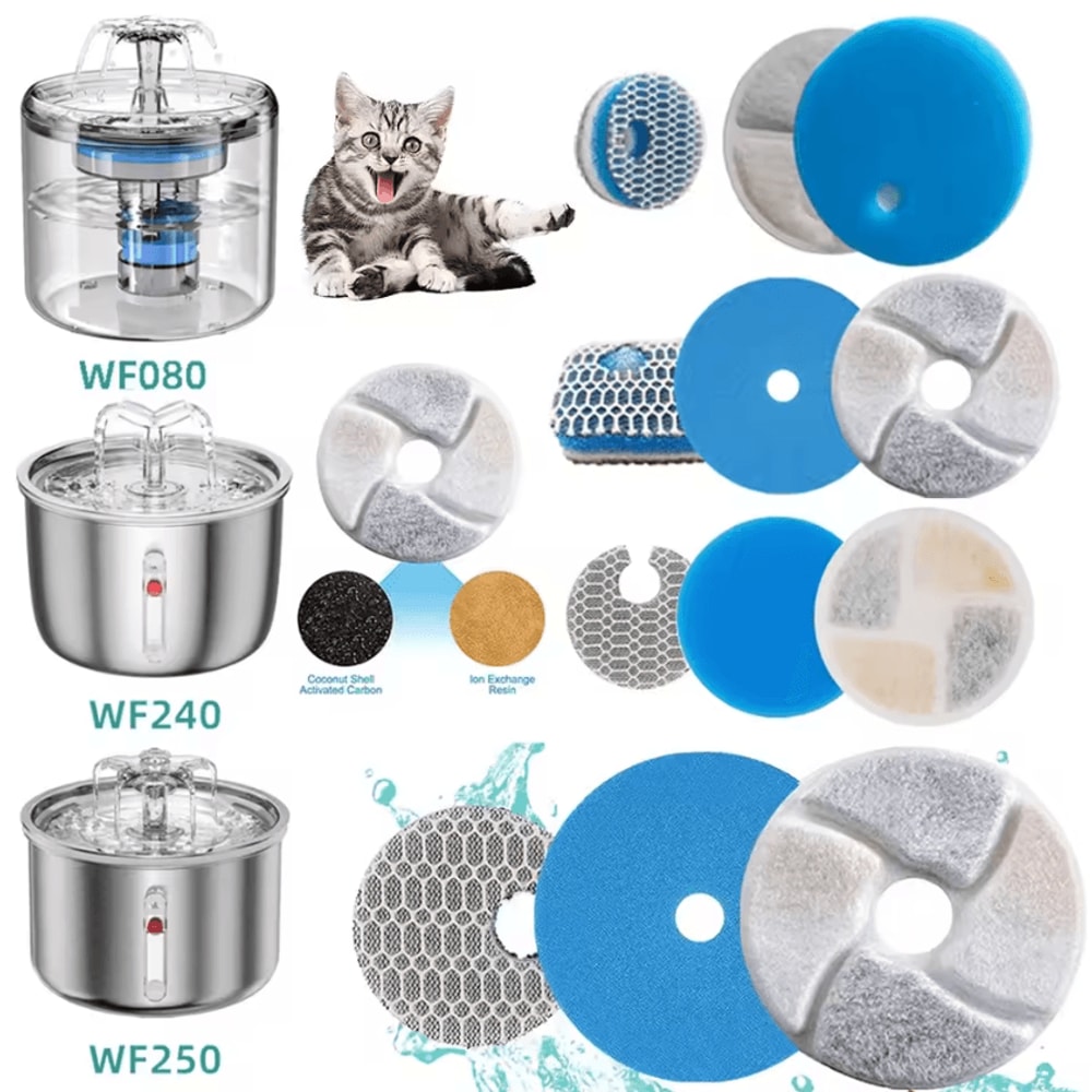Activated Carbon Cat Water Fountain Replacement Filters For Cleaner Pet Drinking Water 0