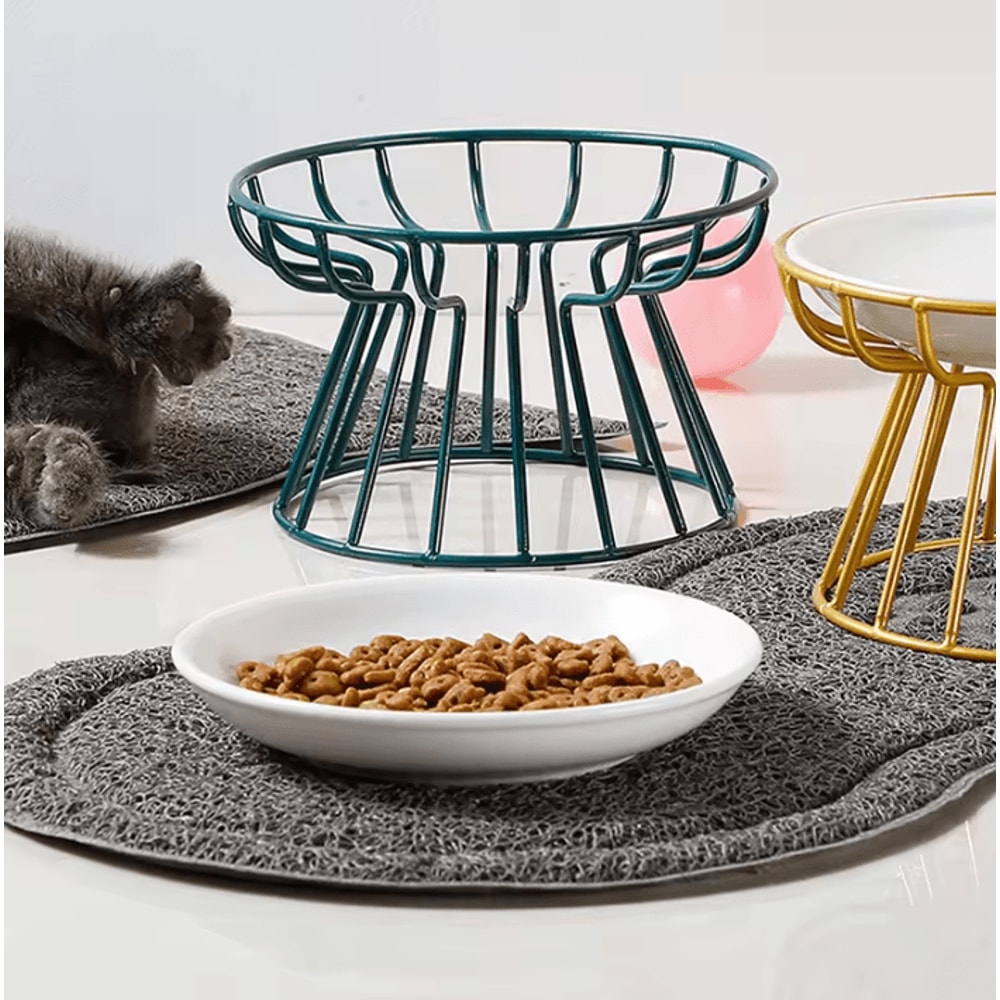 Elevated Metal Stand Cat Bowl For Comfortable Cleaner Feeding 0