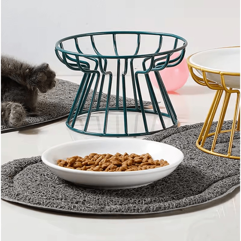 Elevated Metal Stand Cat Bowl For Comfortable Cleaner Feeding 0