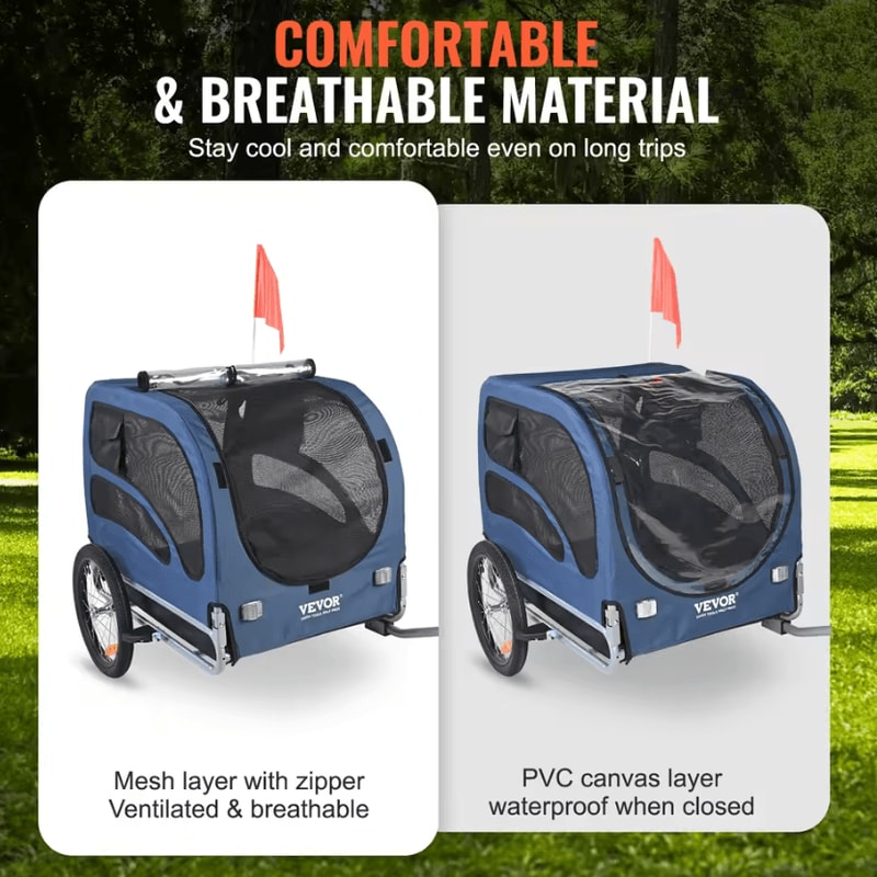 SucceBuy 100LB Foldable Dog Bike Trailer Pet Travel Carrier 3