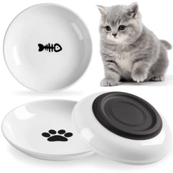 anti-tip porcelain cat food bowl for cats & small dogs