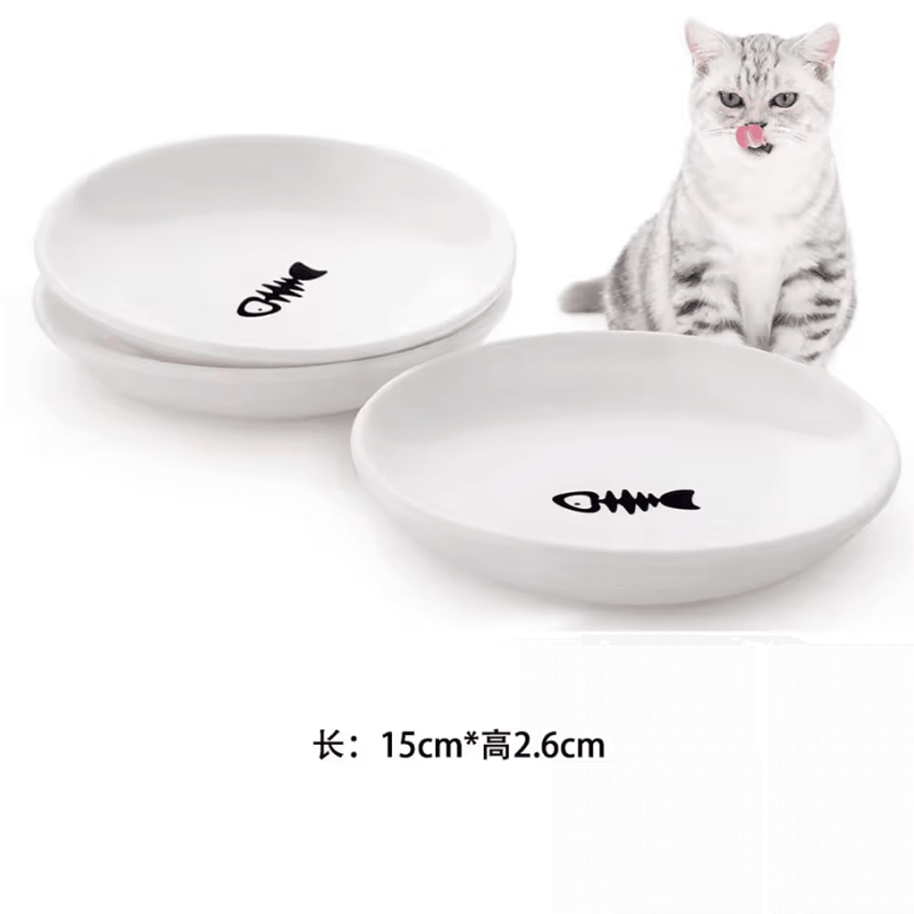 AntiTip Porcelain Cat Food Bowl For Cats Small Dogs 8