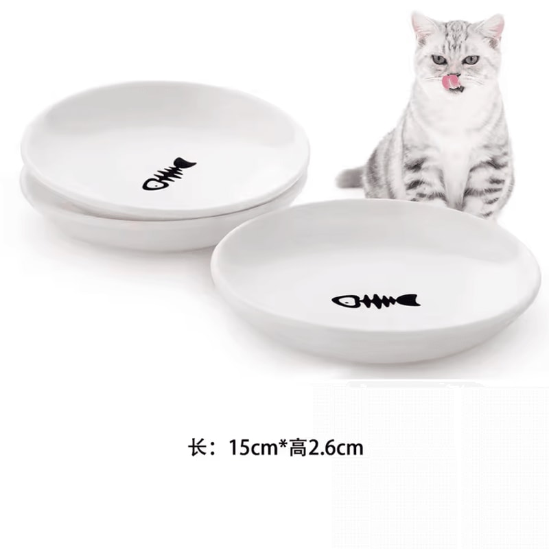 AntiTip Porcelain Cat Food Bowl For Cats Small Dogs 8