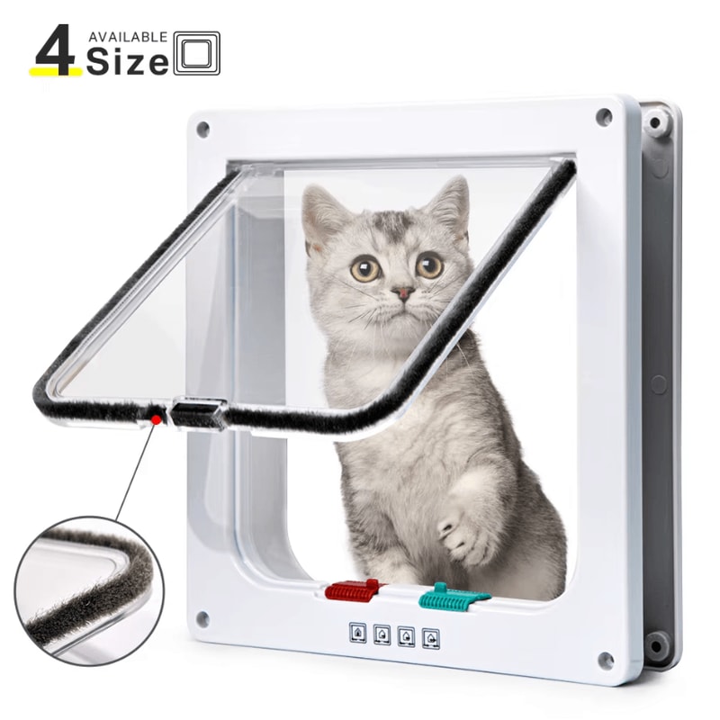 4Way Locking Smart Pet Door For Cats Small Dogs 0