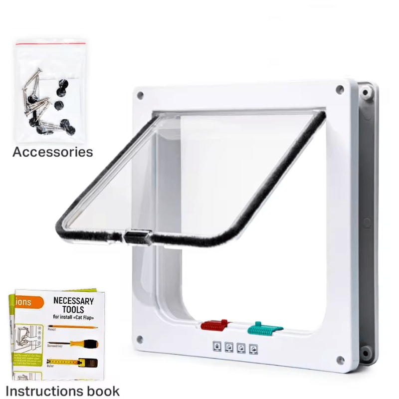 4Way Locking Smart Pet Door For Cats Small Dogs 5