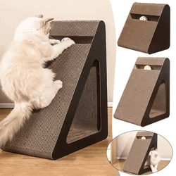 interactive cat scratching board with rotating ball toy & furniture protection