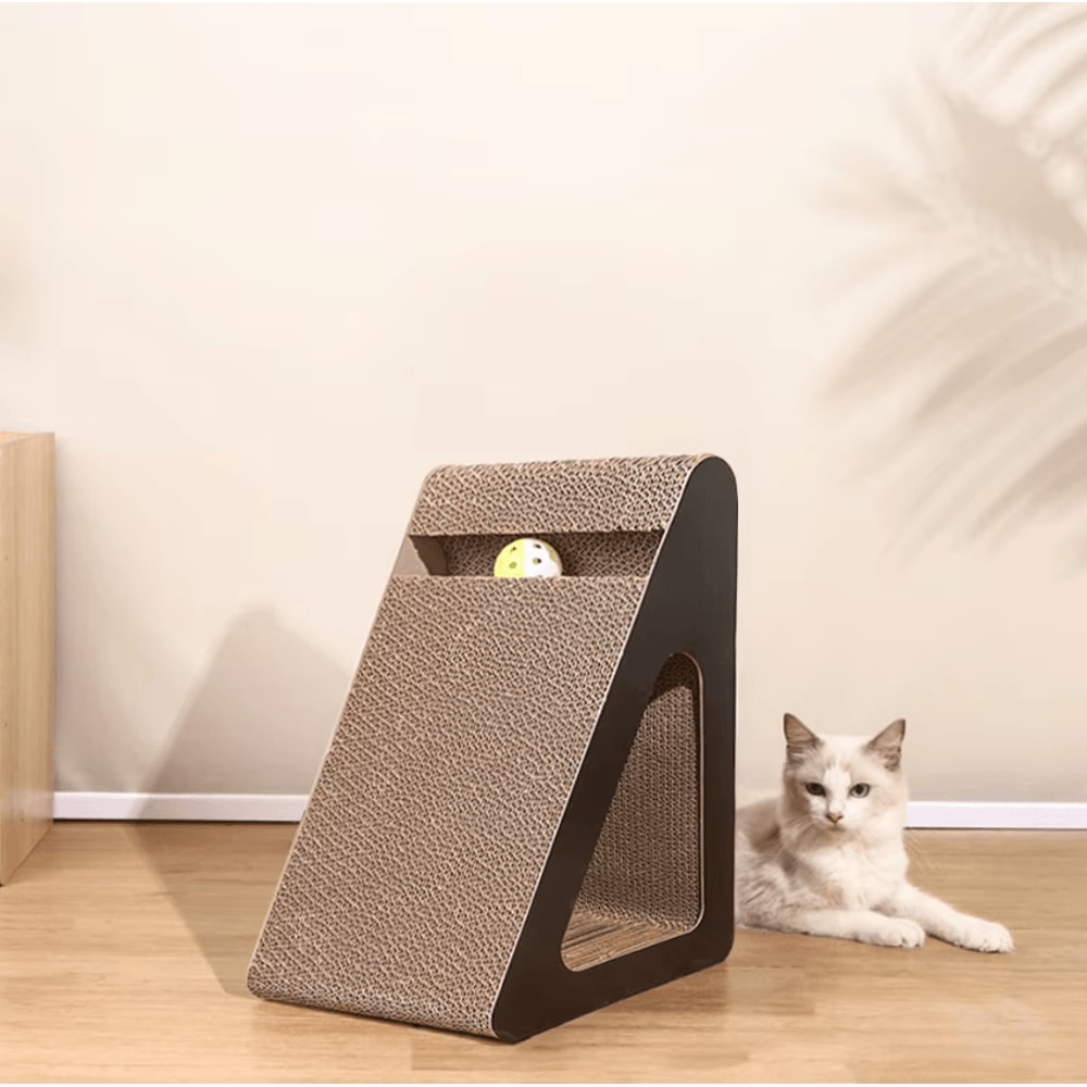 Interactive Cat Scratching Board With Rotating Ball Toy Furniture Protection 4