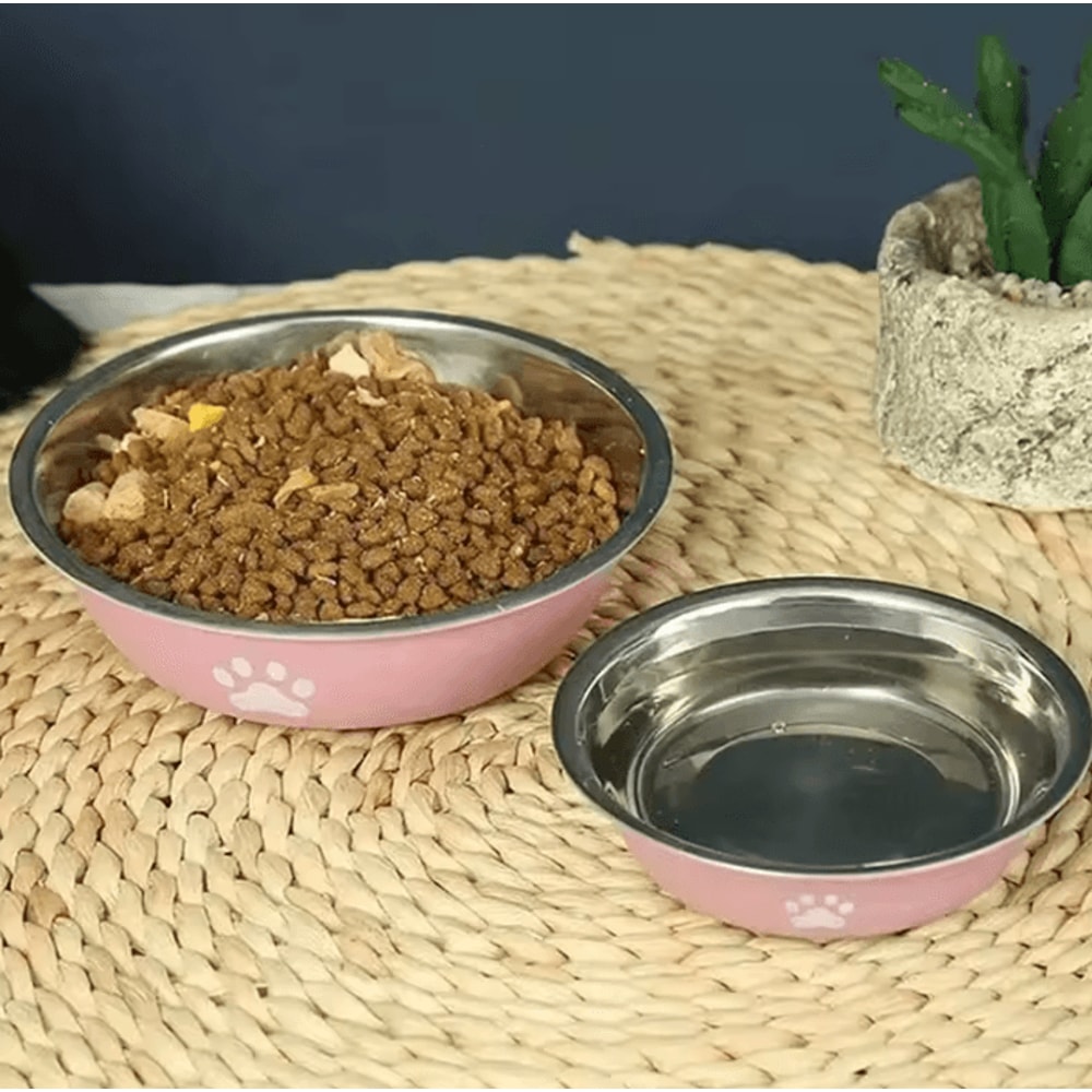 Stainless Steel AntiSlip Pet Bowl For Cats Dogs 1