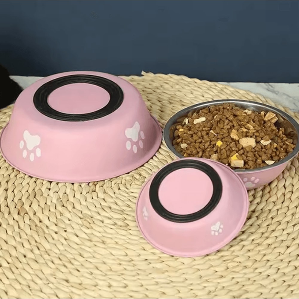 Stainless Steel AntiSlip Pet Bowl For Cats Dogs 2