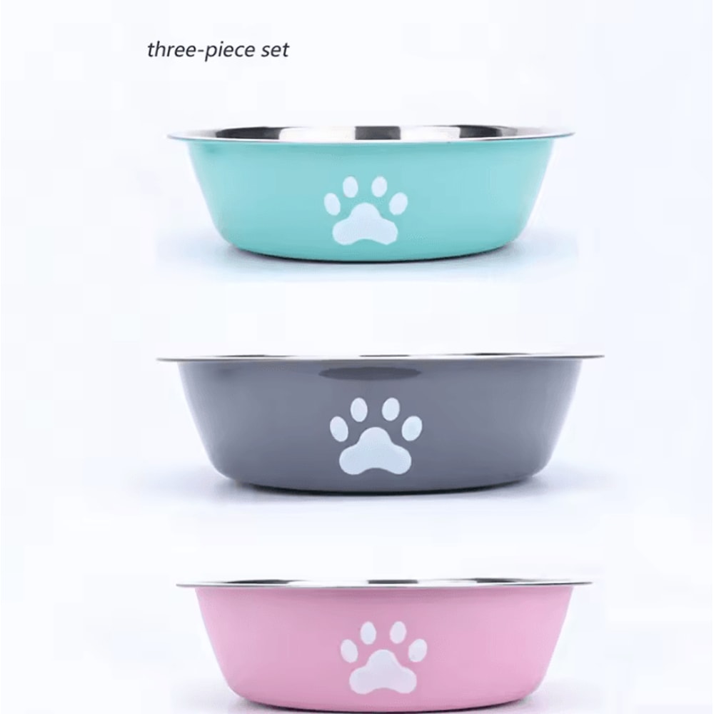 Stainless Steel AntiSlip Pet Bowl For Cats Dogs 3