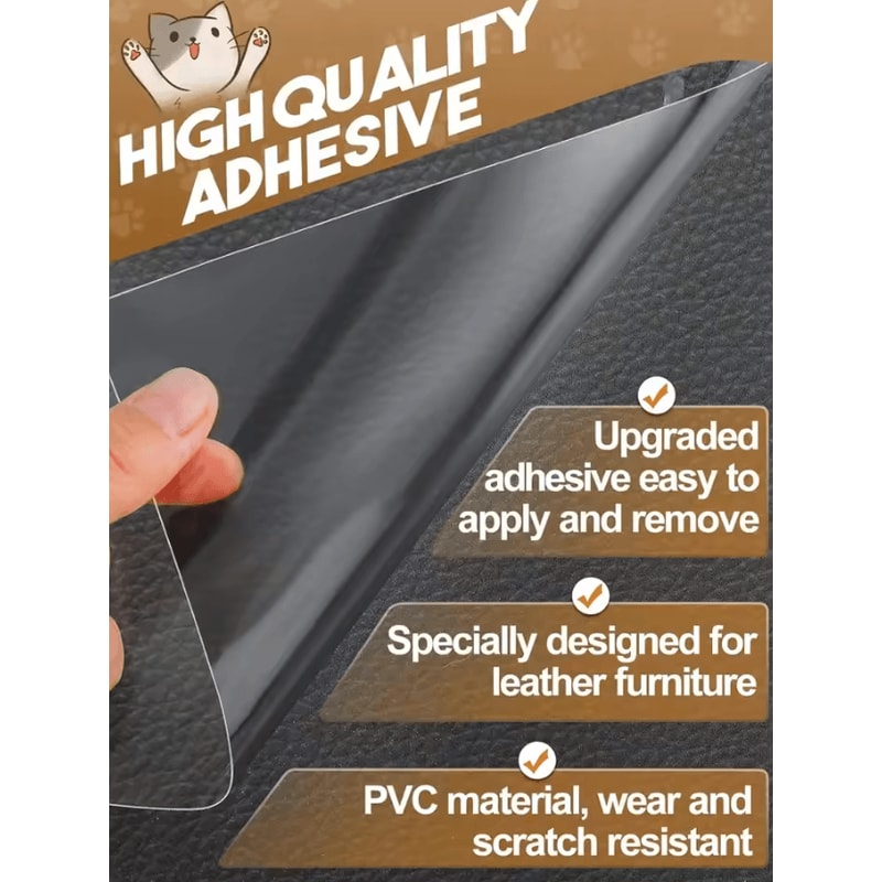 ClearShield AntiScratch Cat Furniture Protector For Leather Sofas 3