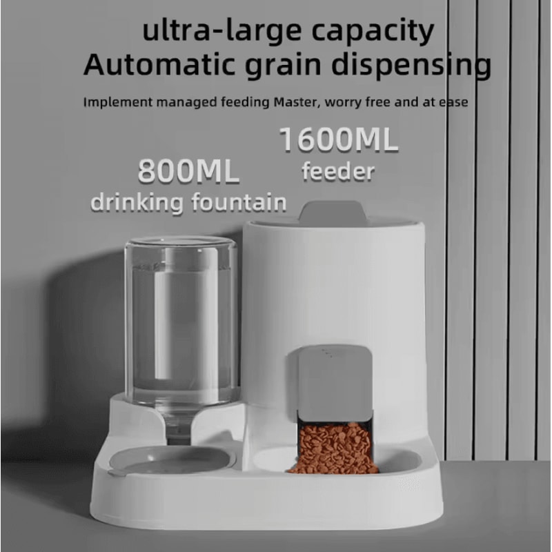 FlowFeast Automatic Pet Feeder And Water Dispenser Combo 0