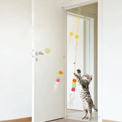 flutterfly interactive cat teaser wand toy with feather & bell