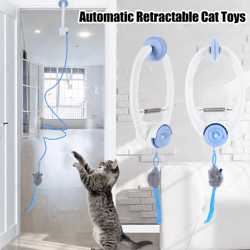 bouncepaw retractable hanging cat toy for independent indoor play