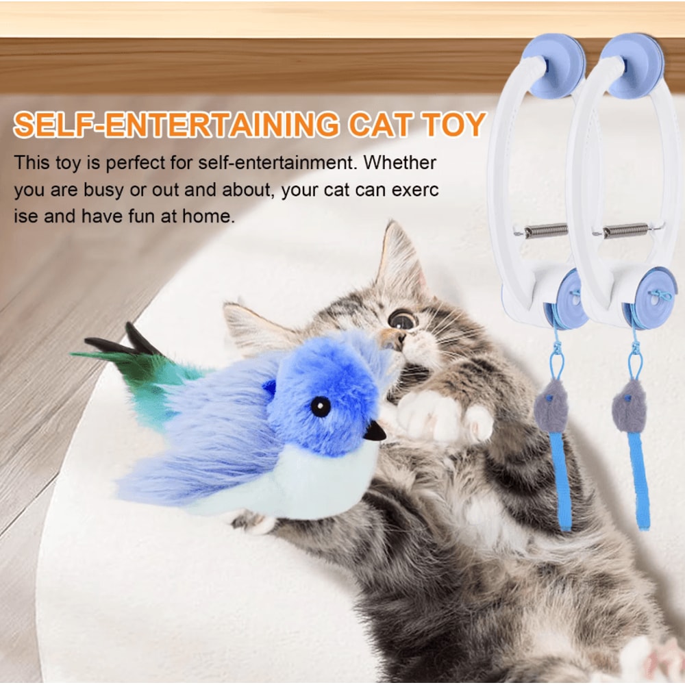BouncePaw Retractable Hanging Cat Toy For Independent Indoor Play 1