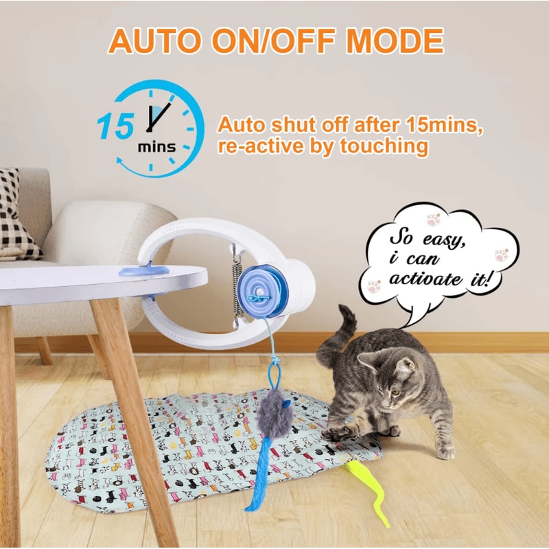 BouncePaw Retractable Hanging Cat Toy For Independent Indoor Play 2