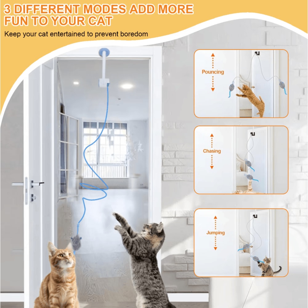 BouncePaw Retractable Hanging Cat Toy For Independent Indoor Play 3