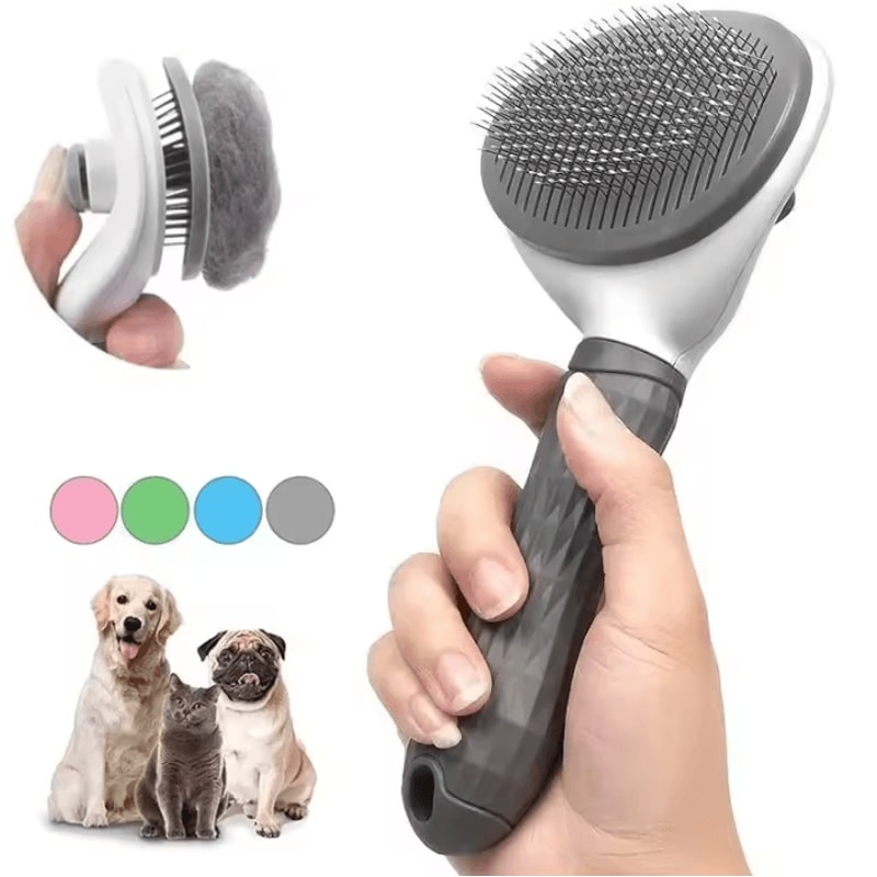 PetGlow SelfCleaning Grooming Brush For Dogs Cats 0