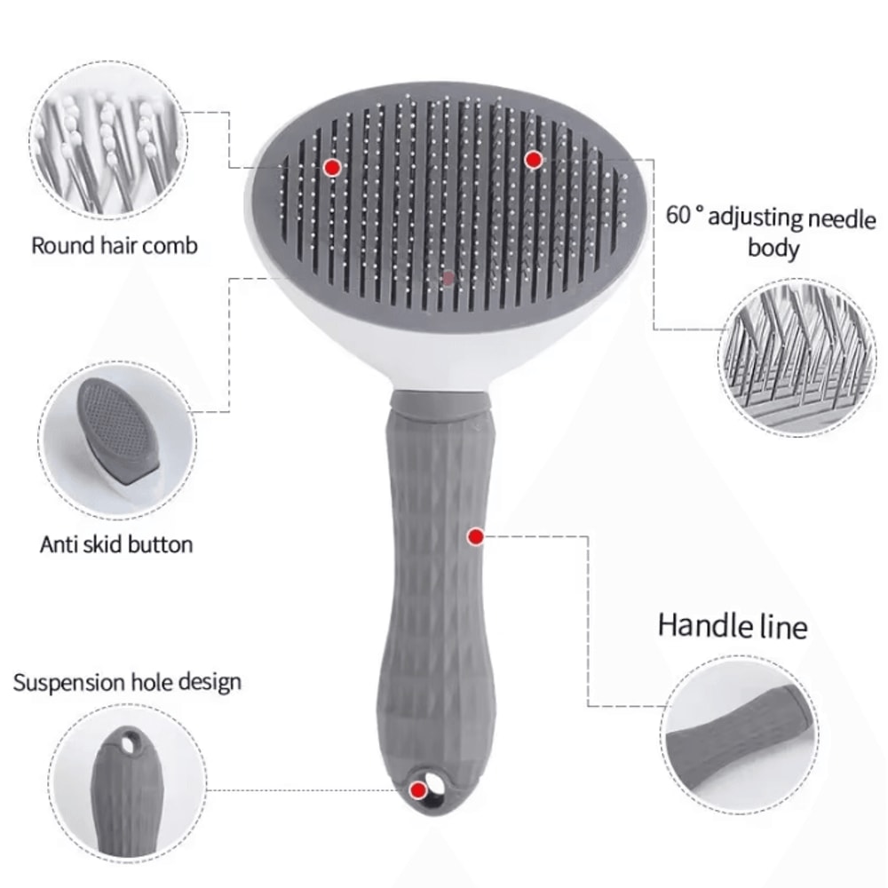 PetGlow SelfCleaning Grooming Brush For Dogs Cats 3