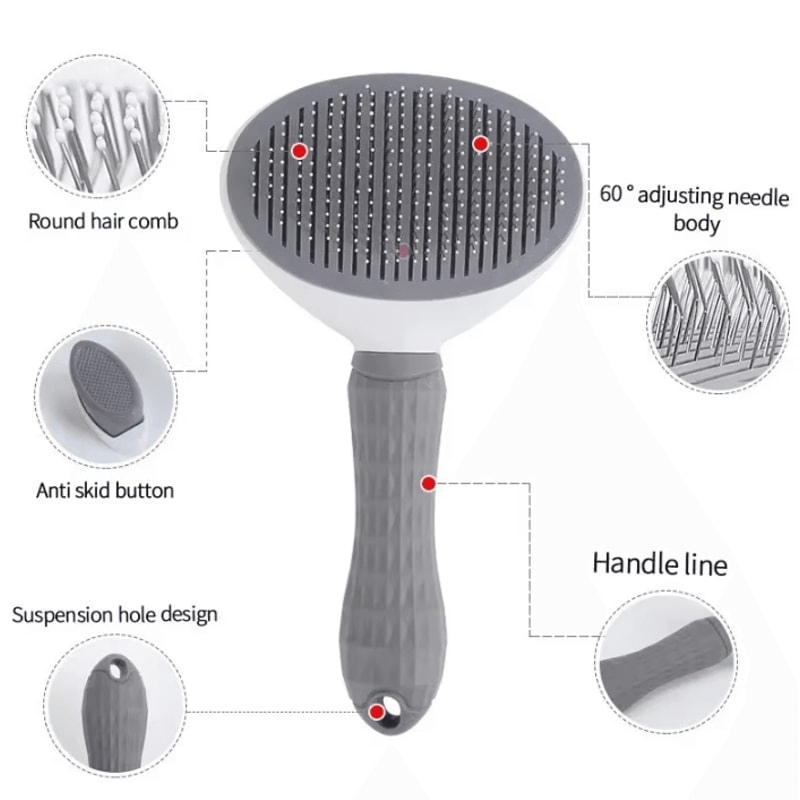 PetGlow SelfCleaning Grooming Brush For Dogs Cats 3