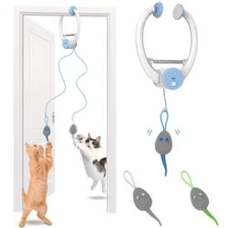 whiskerbounce interactive hanging cat toy with motion mice