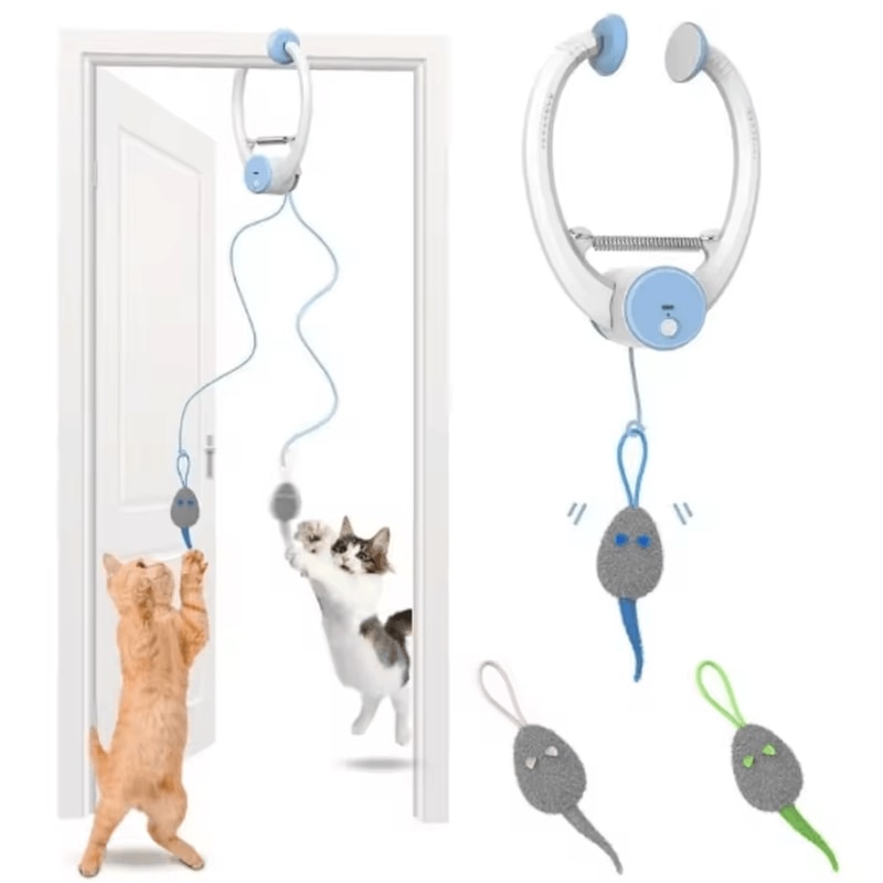 WhiskerBounce Interactive Hanging Cat Toy With Motion Mice 0