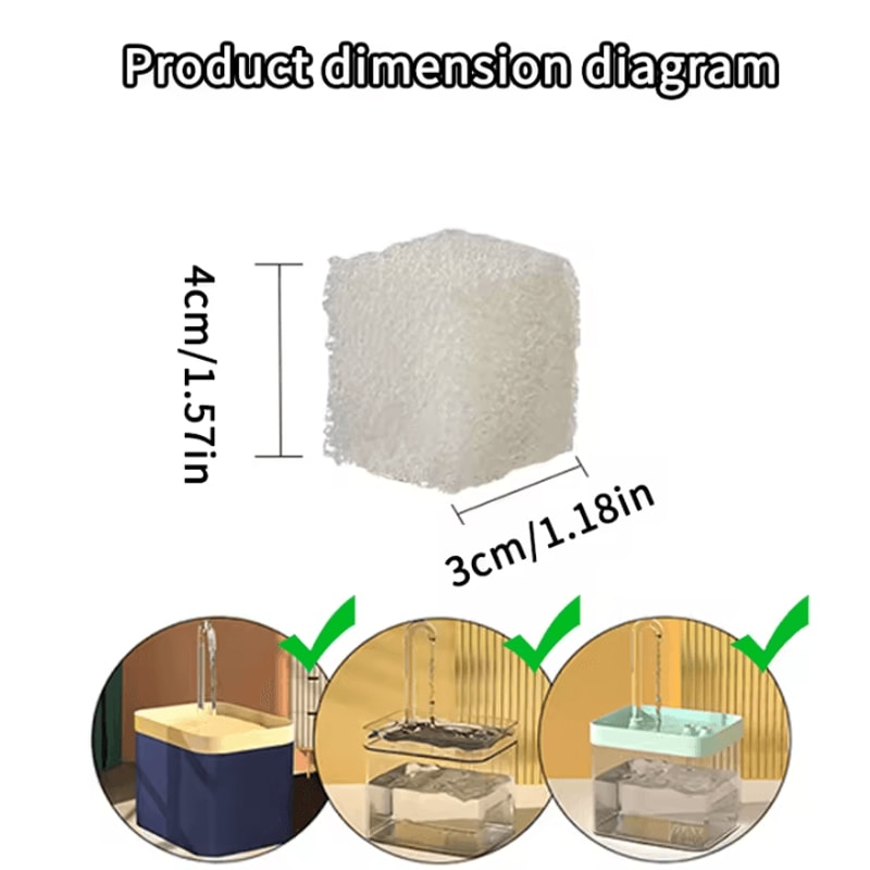 PureFlow Pet Water Fountain Replacement Filter Sponge 3