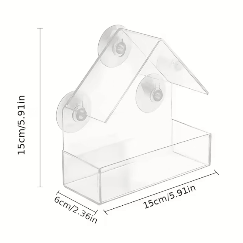 ClearView Acrylic Window Bird Feeder For Backyard Bird Watching 4
