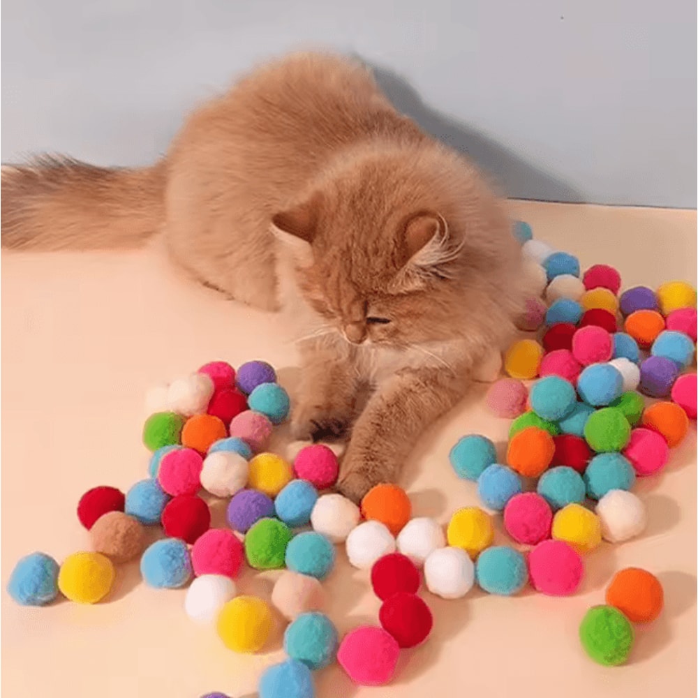 BounceBerry Plush Stretch Ball Cat Toy Set 2