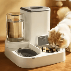 aquaserve 2-in-1 cat & dog food bowl with automatic water dispenser