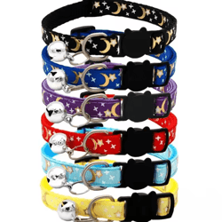 lunacharm gold star & moon adjustable pet collar