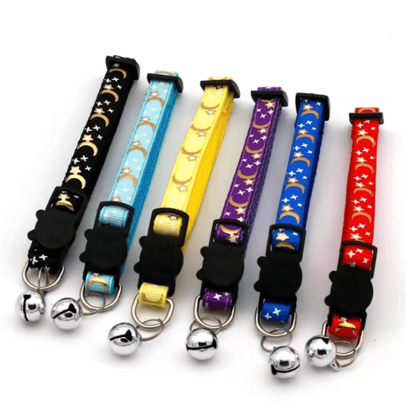 LunaCharm Gold Star Moon Adjustable Pet Collar 1