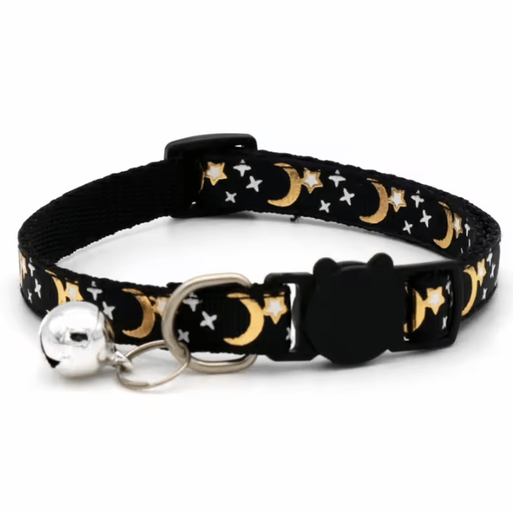 LunaCharm Gold Star Moon Adjustable Pet Collar 3