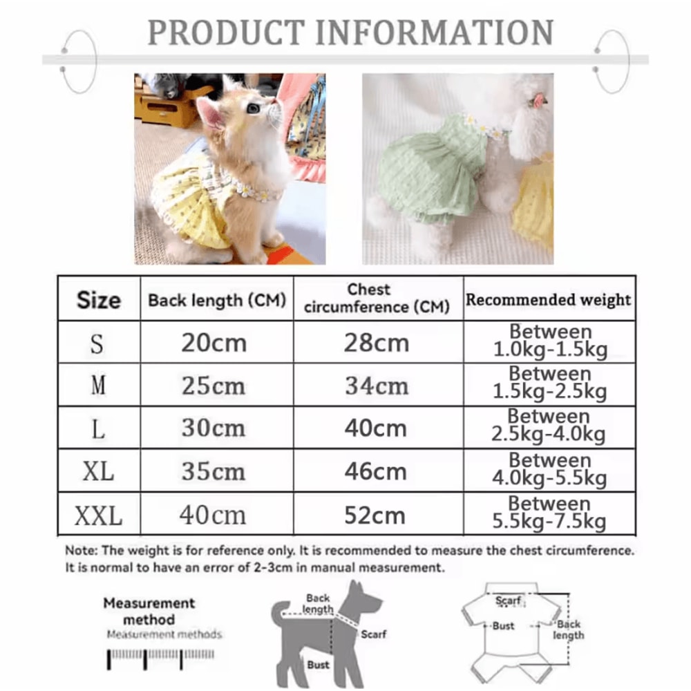 SunBloom Floral Princess Dress For Cats Small Dogs 3