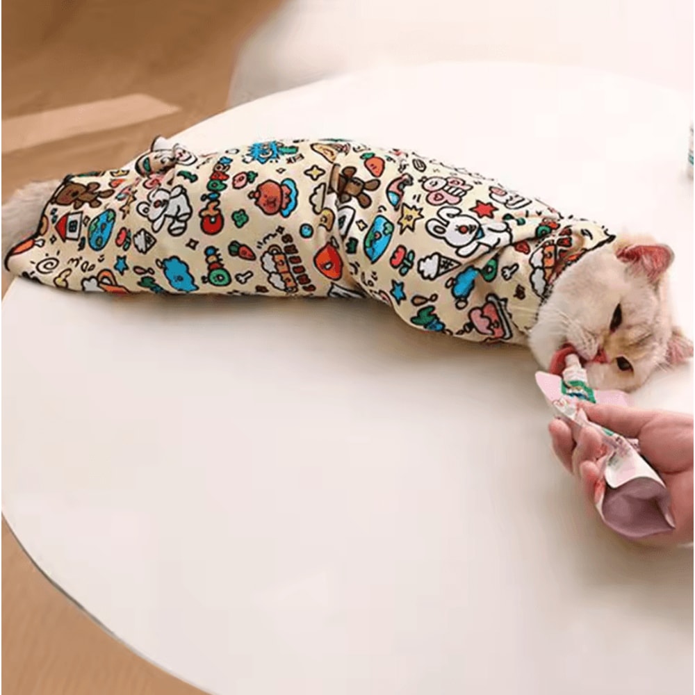 SnuggleWrap AntiEscape Cat Grooming Burrito Wrap 0