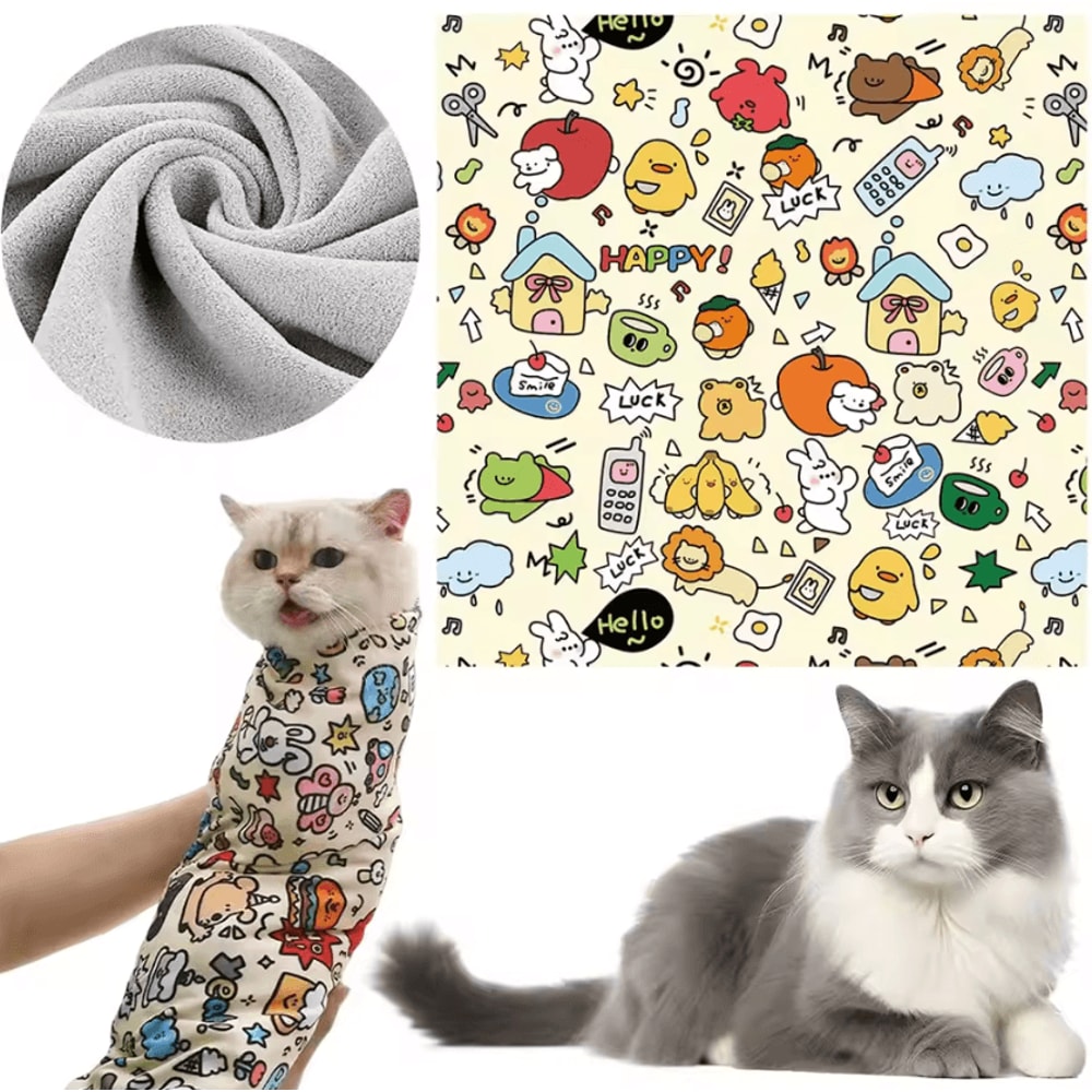 SnuggleWrap AntiEscape Cat Grooming Burrito Wrap 1